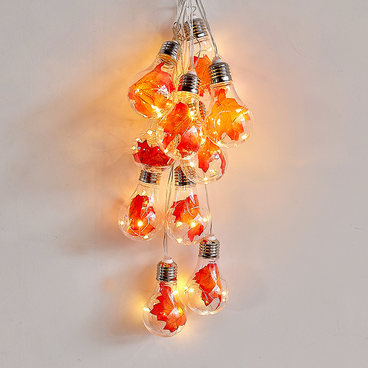 plastic maple leaf lamp string for Thanksgiving Day decoration