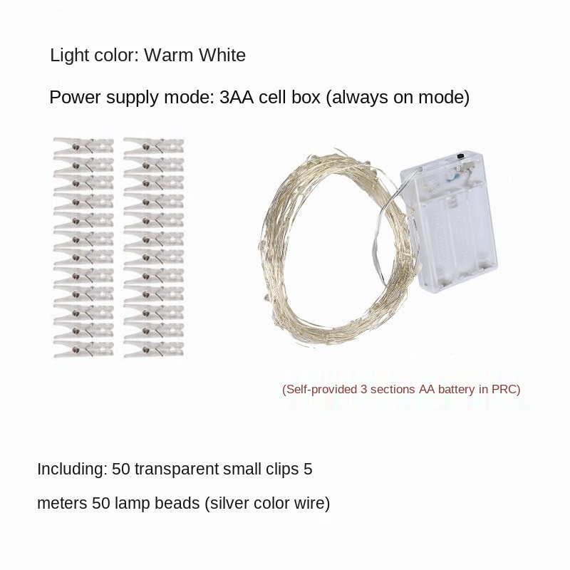 LED copper wire lamp photo wall decoration clip light