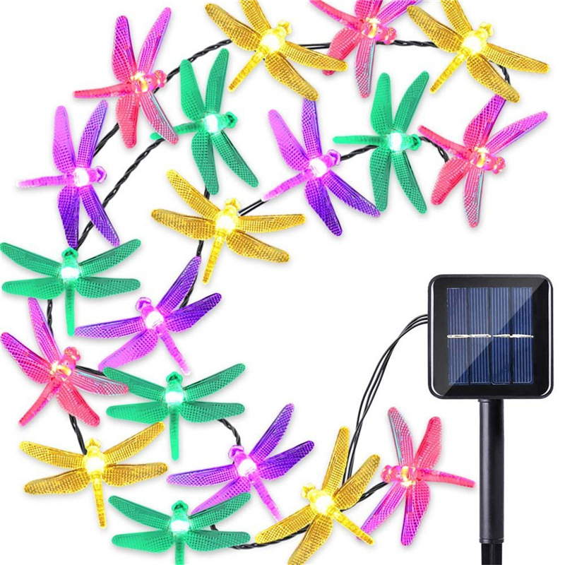 Solar Dragonfly Lamp String LED Outdoor Waterproof Christmas Festival Lights Garden Garden Decorative Lights
