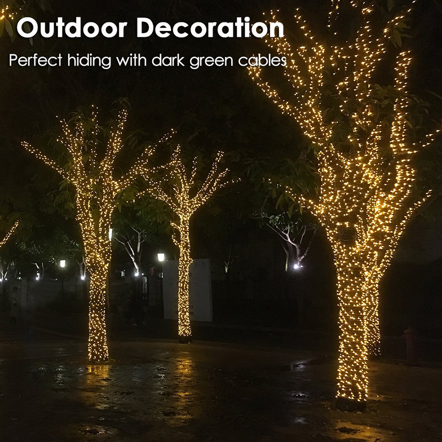 Outdoor christmas decorative lights engineering safety waterproof string lights full copper wire small lanterns wholesale